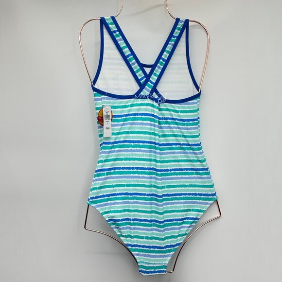 L.L. Bean NEW Beach Glass Stripe Sun Smart Dry Comfort One-Piece Swimsuit - Picture 3 of 7